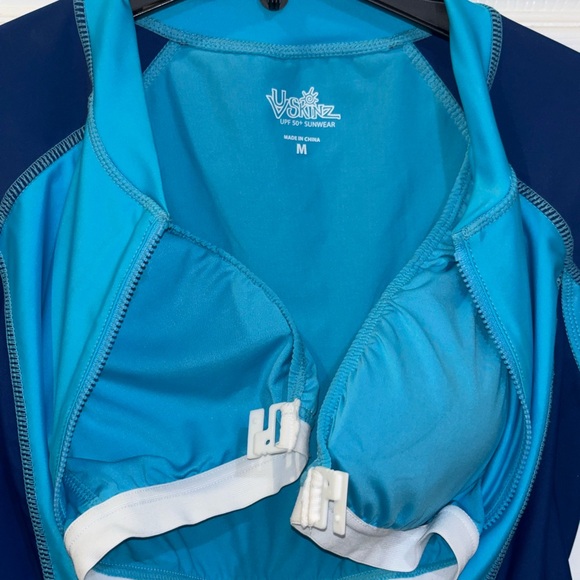 UV Skinz vibrant blue one-piece long sleeve swimsuit SZM - Picture 6 of 11